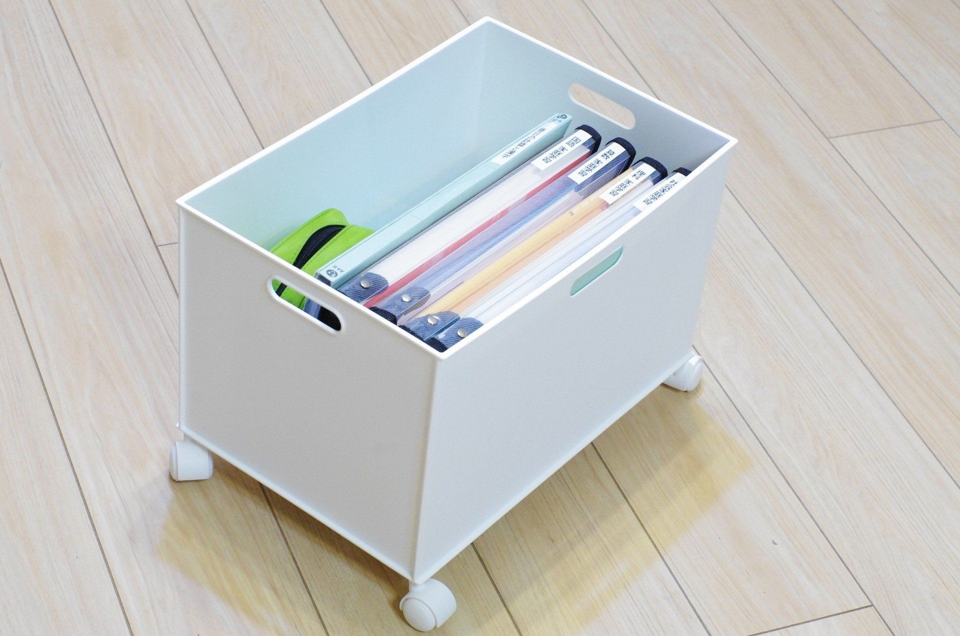 【ニトリのボックス×100均ファイル】リビング学習の教科書収納