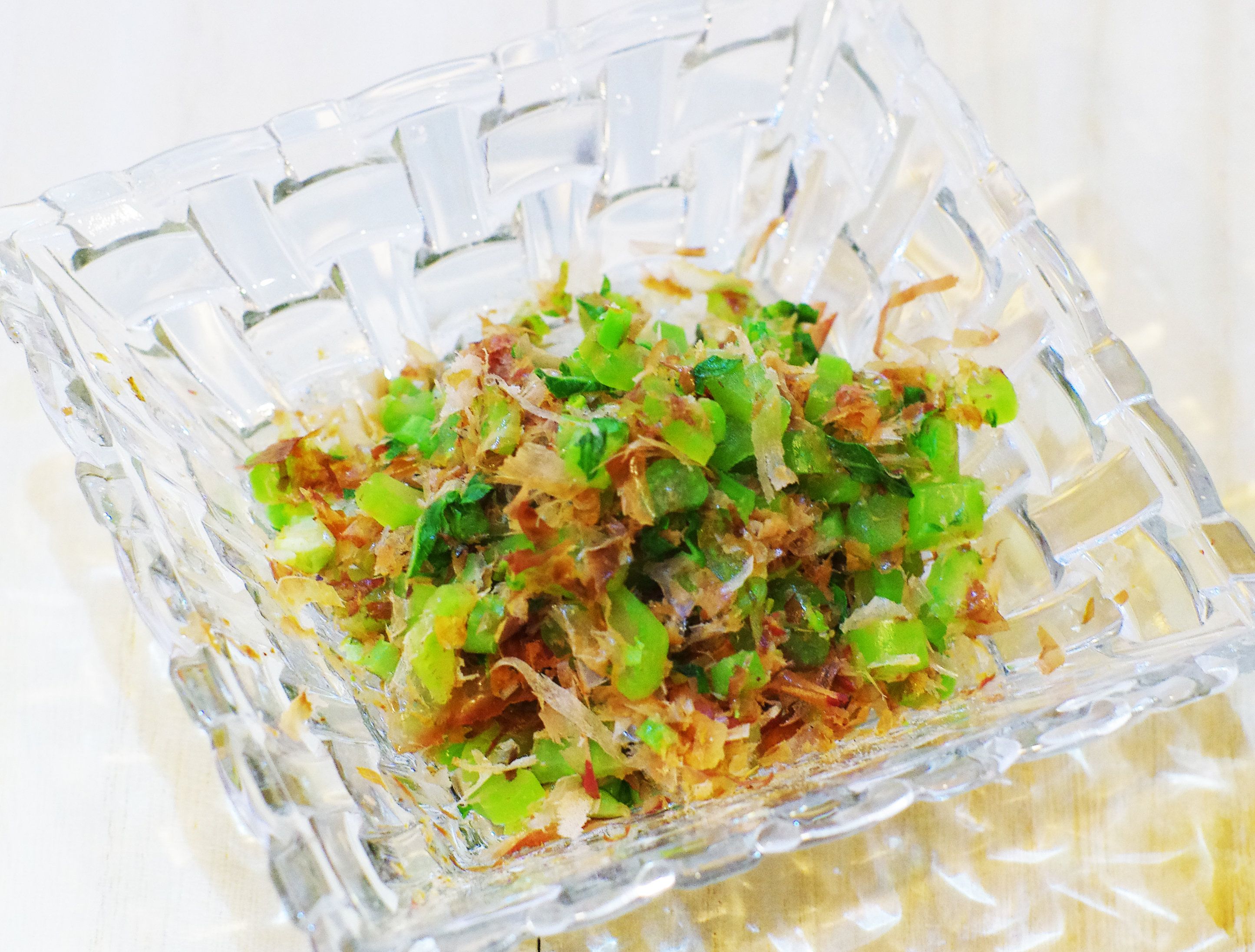 大根の葉の蒸しゆで