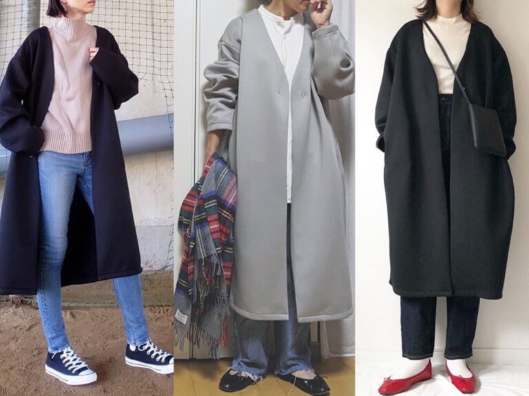【GU】ダブルフェイスノーカラーコートでつくる！おすすめハンサムコーデ5選