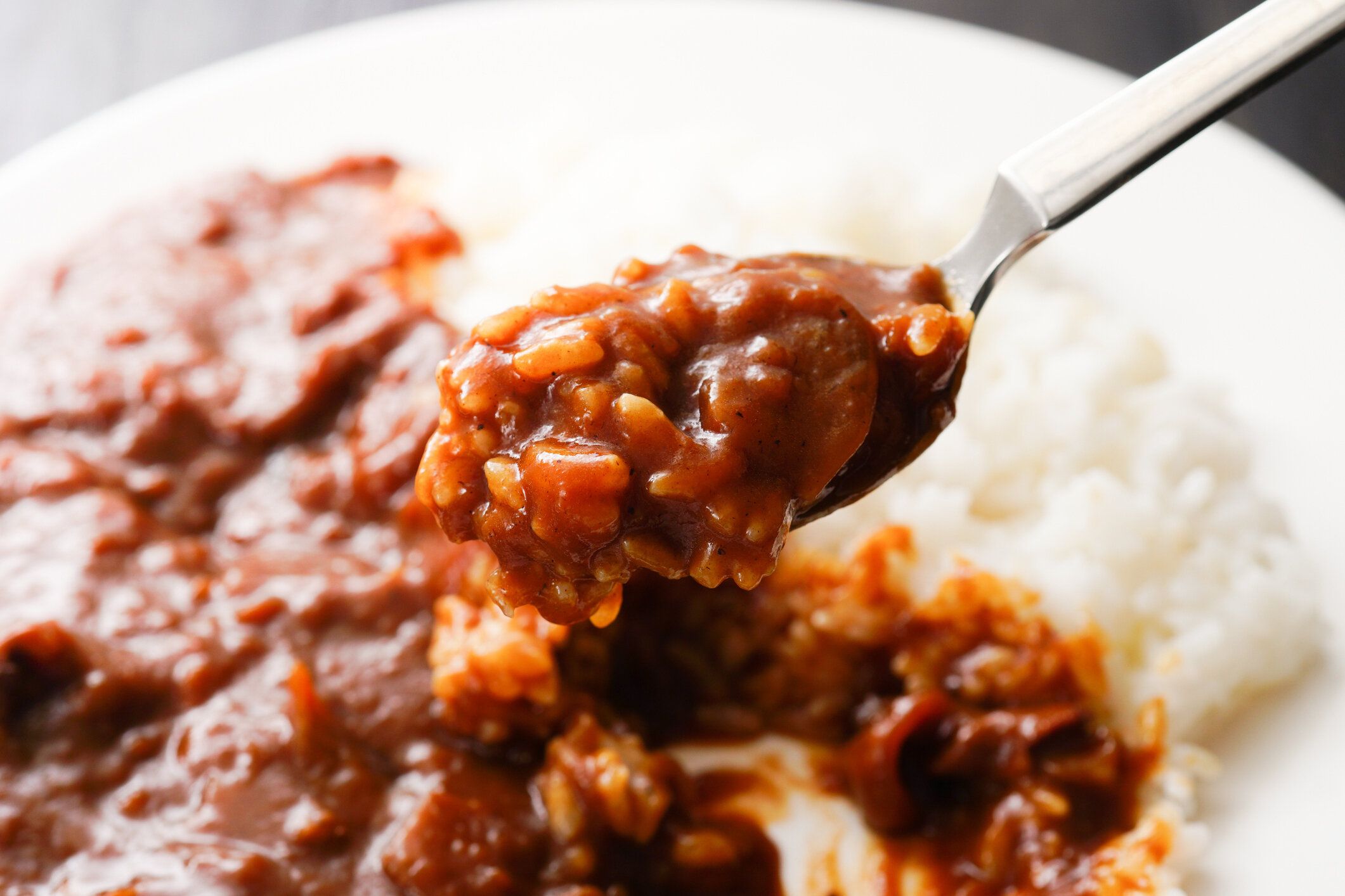 林米。ハッシュビーフのご飯。