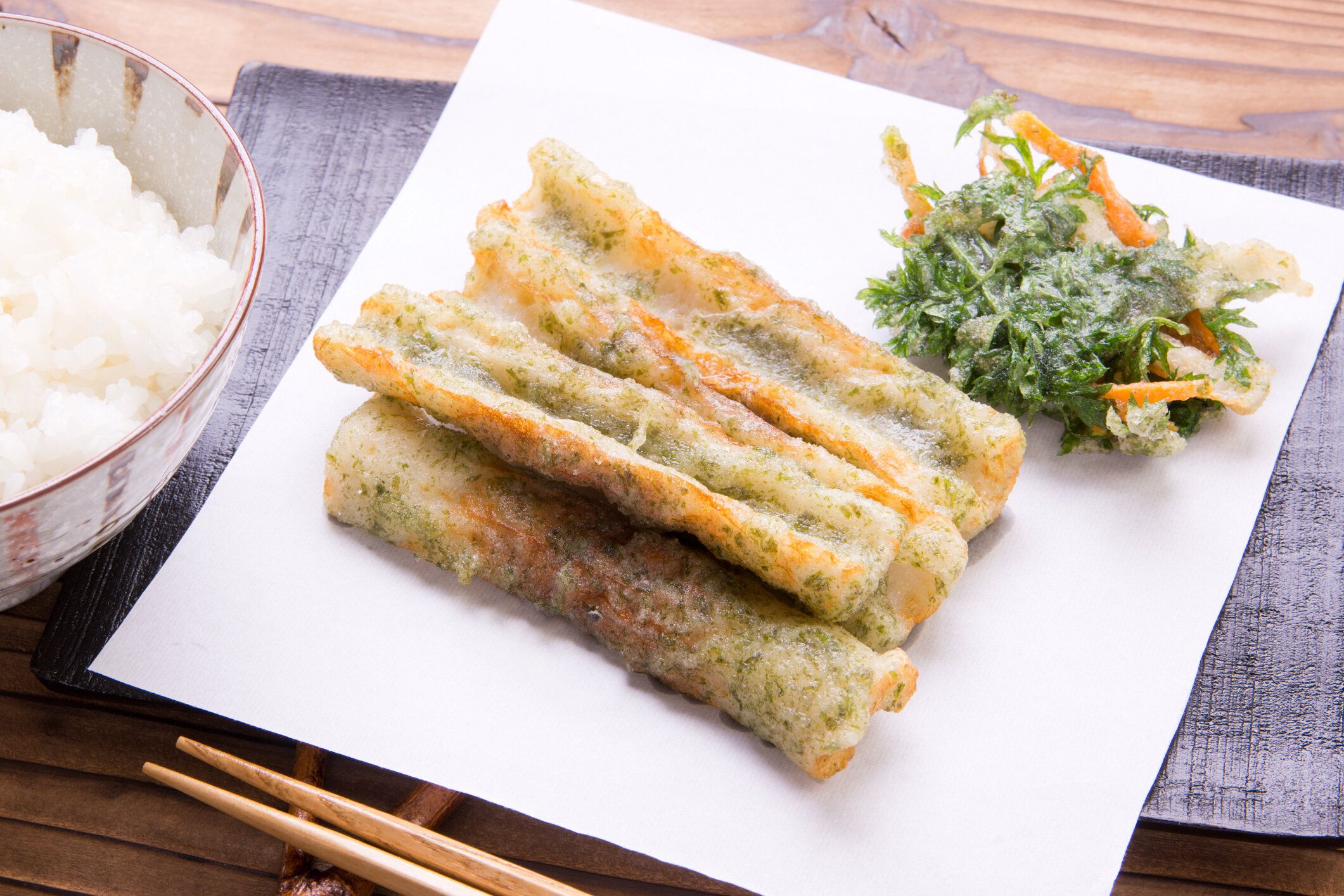 ちくわ揚げとかき揚げ