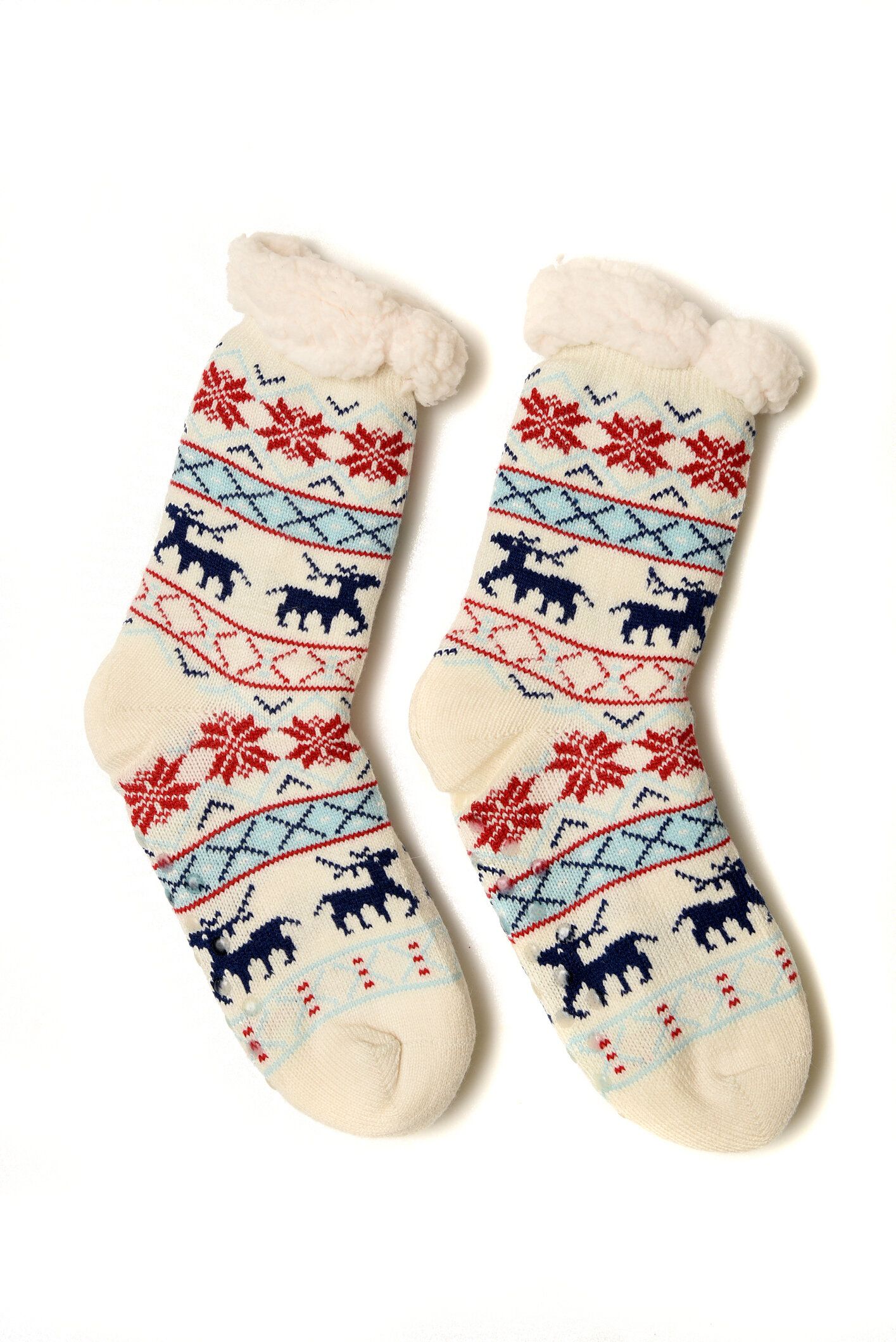 白い背景に隔離されたクリスマスソックス