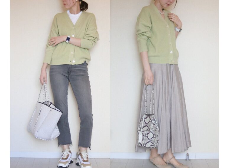 無印良品で着回し！おば見えしない春色トップスの上手な取り入れ方