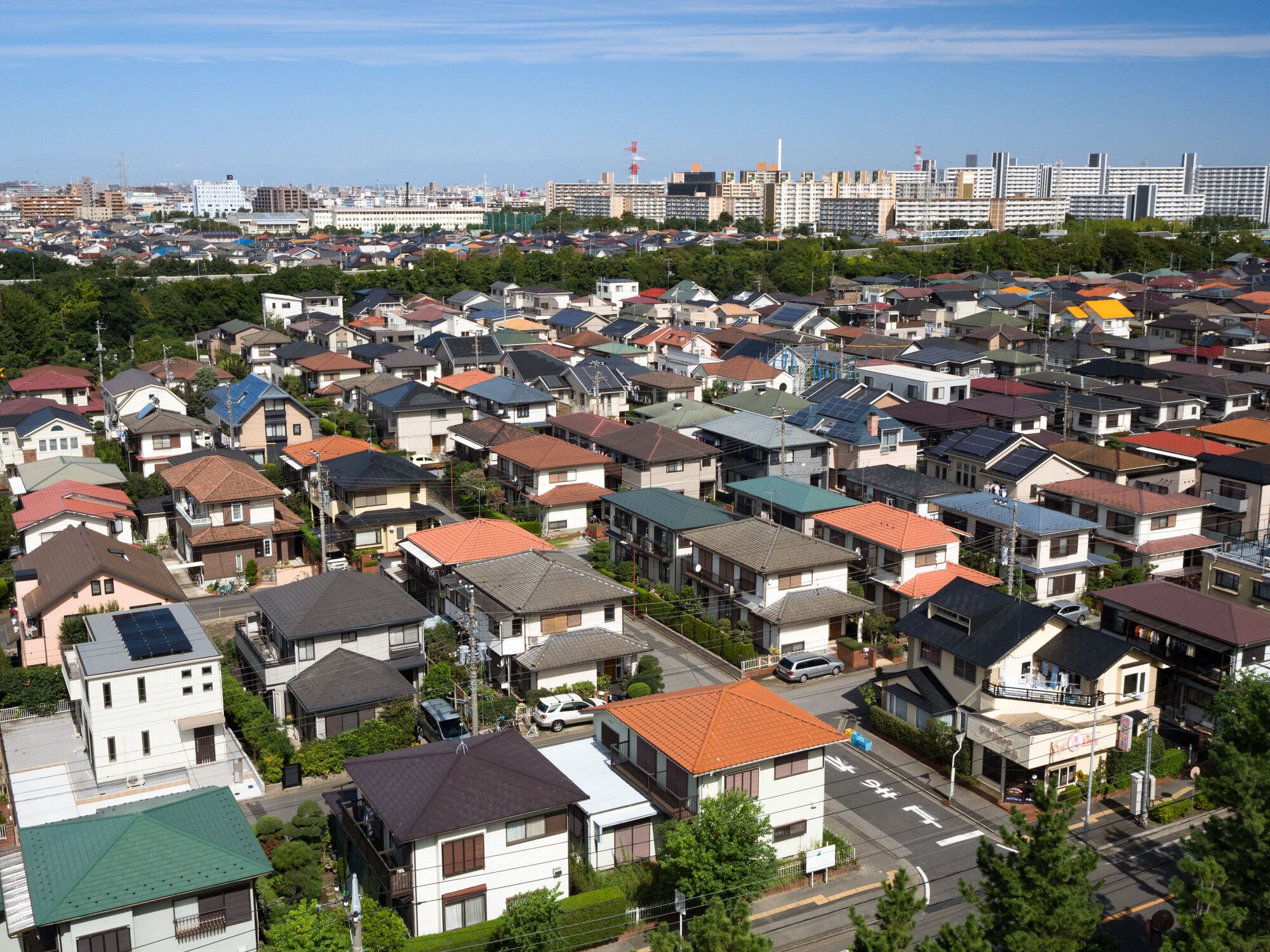 東京近郊の住宅地