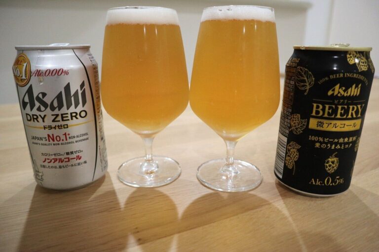 寝かしつけ前に飲酒しても寝落ちしない！？『微アル』と『ノンアル』飲み比べ！