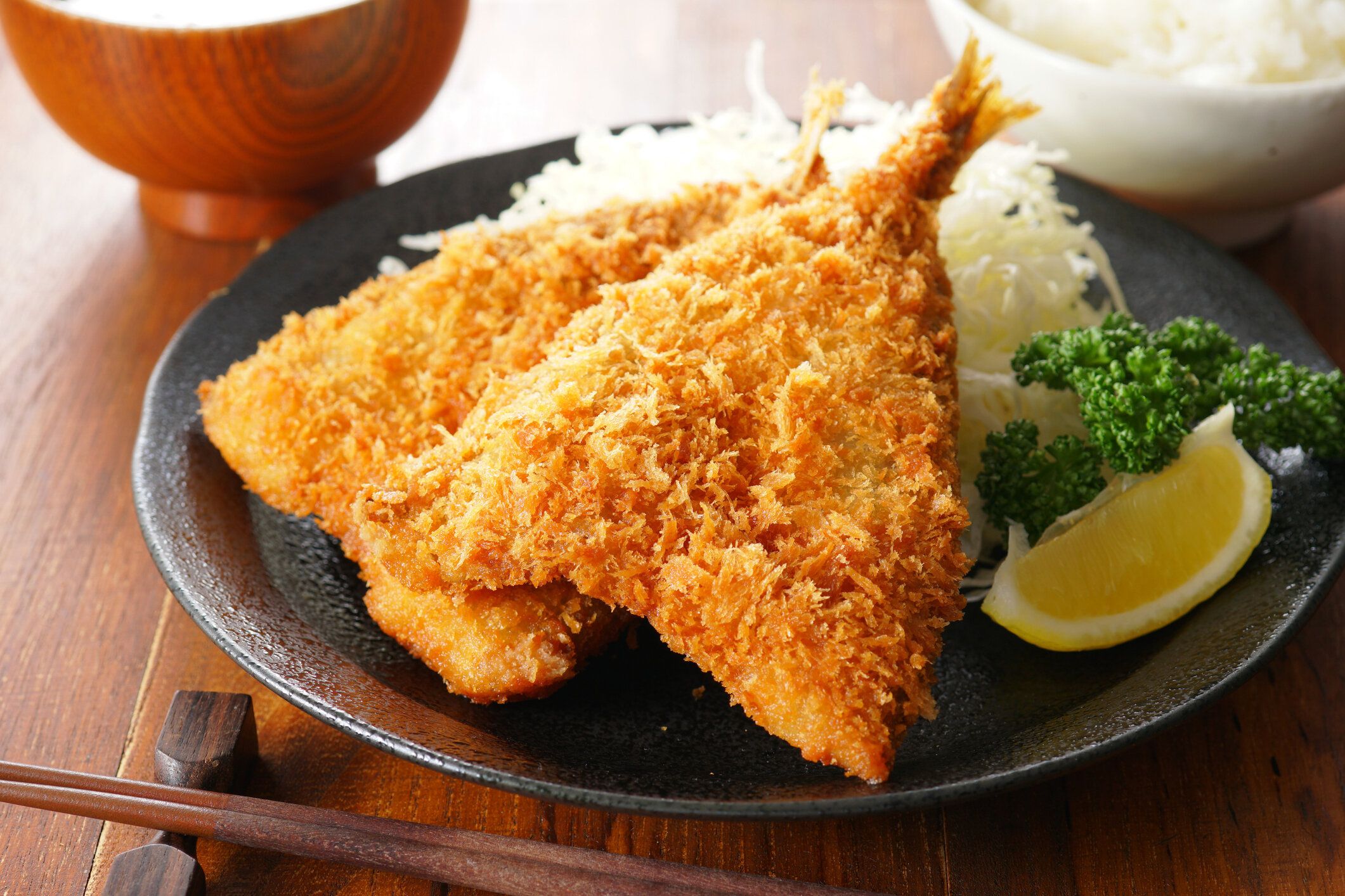 揚げ馬のさば。日本食。