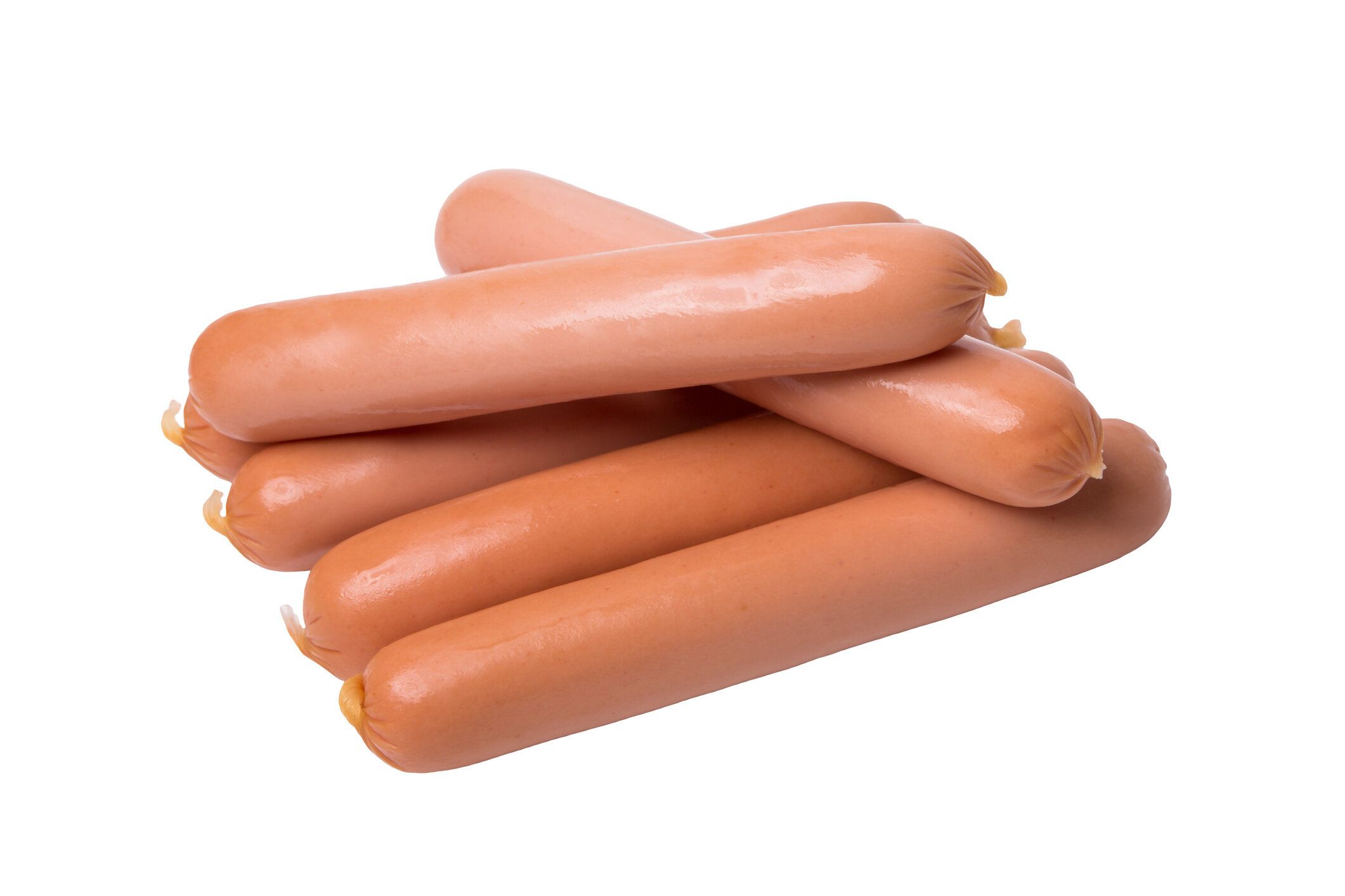 白い背景に分離されたフランクフルト