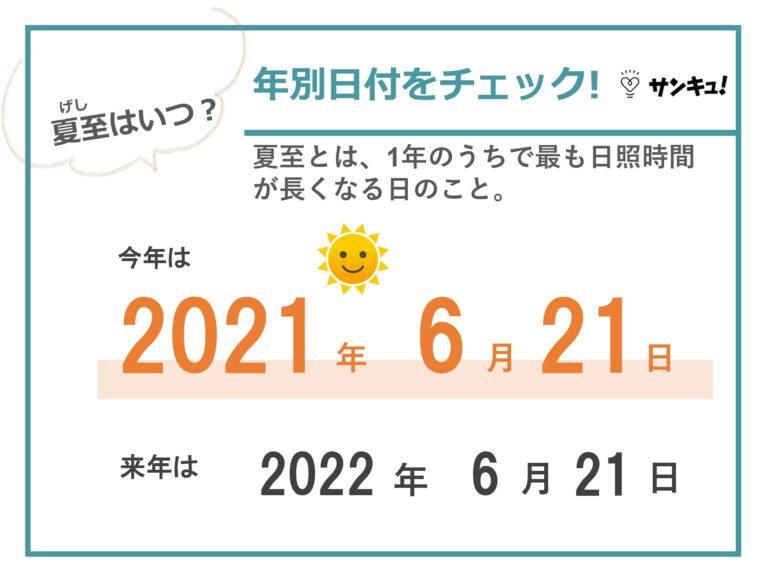 夏至とは？2022年はいつ？食べ物・冬至との関係・日照時間、海外の慣習まで解説