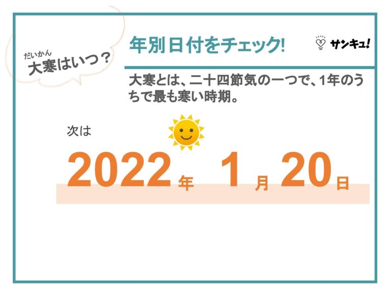 大寒とは？2022年はいつ？小寒との違いや、大寒卵など旬な食べ物まで解説