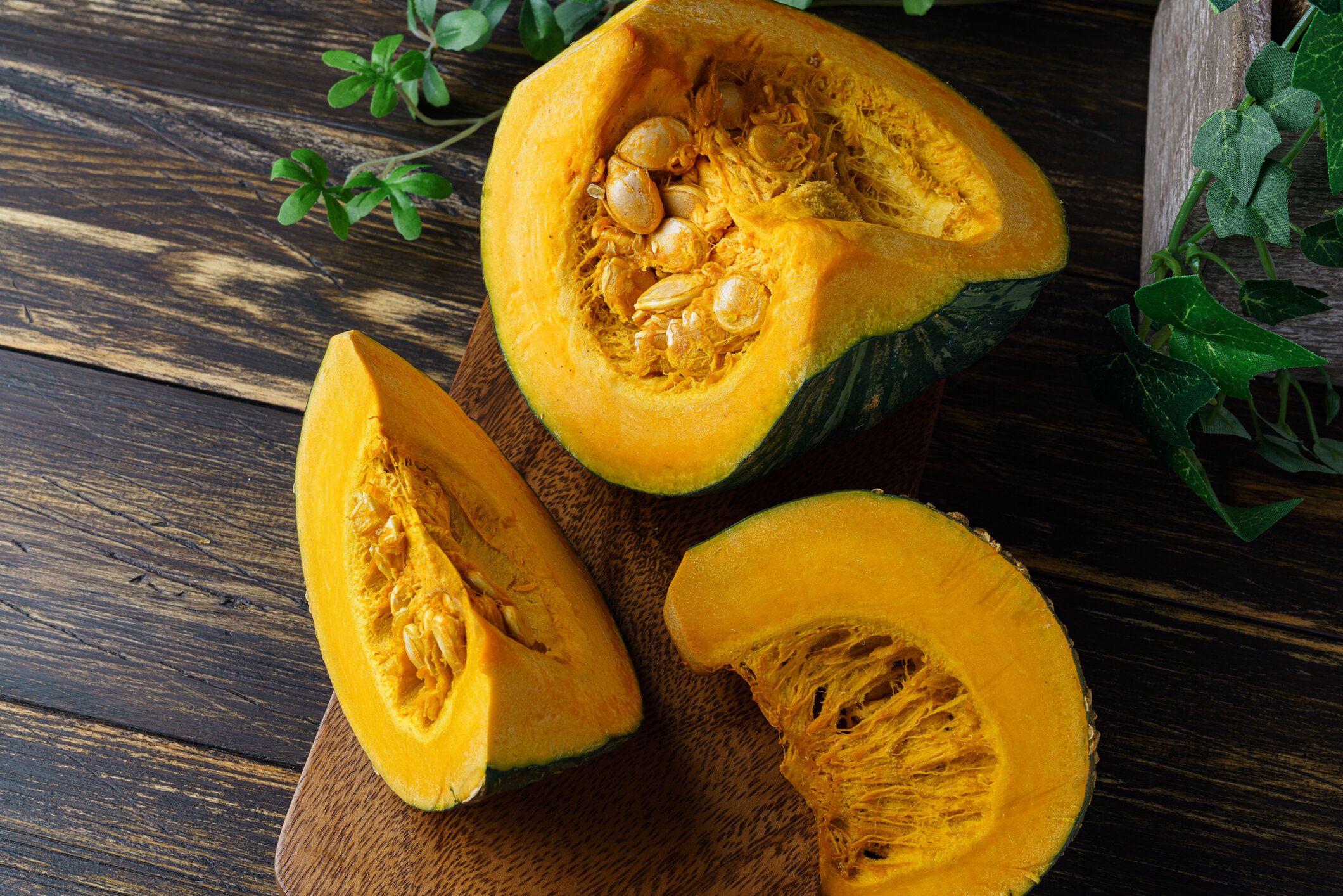 新鮮な日本のカボチャの種とカボチャ