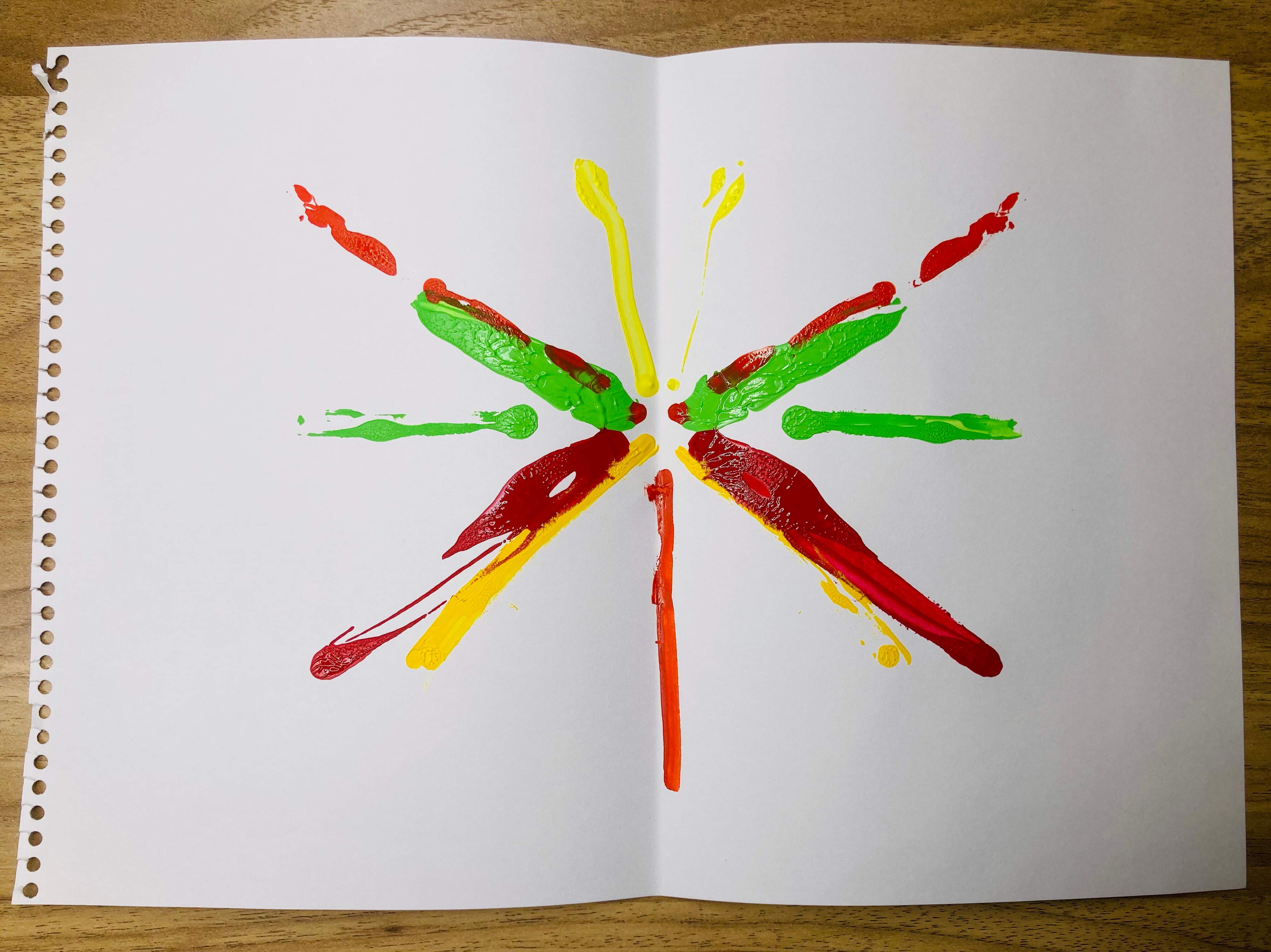 デカルコマニー　花火　作品