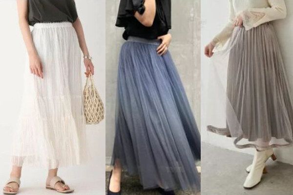 「チュールスカート」のおすすめコーデ！40代も大人かわいく！