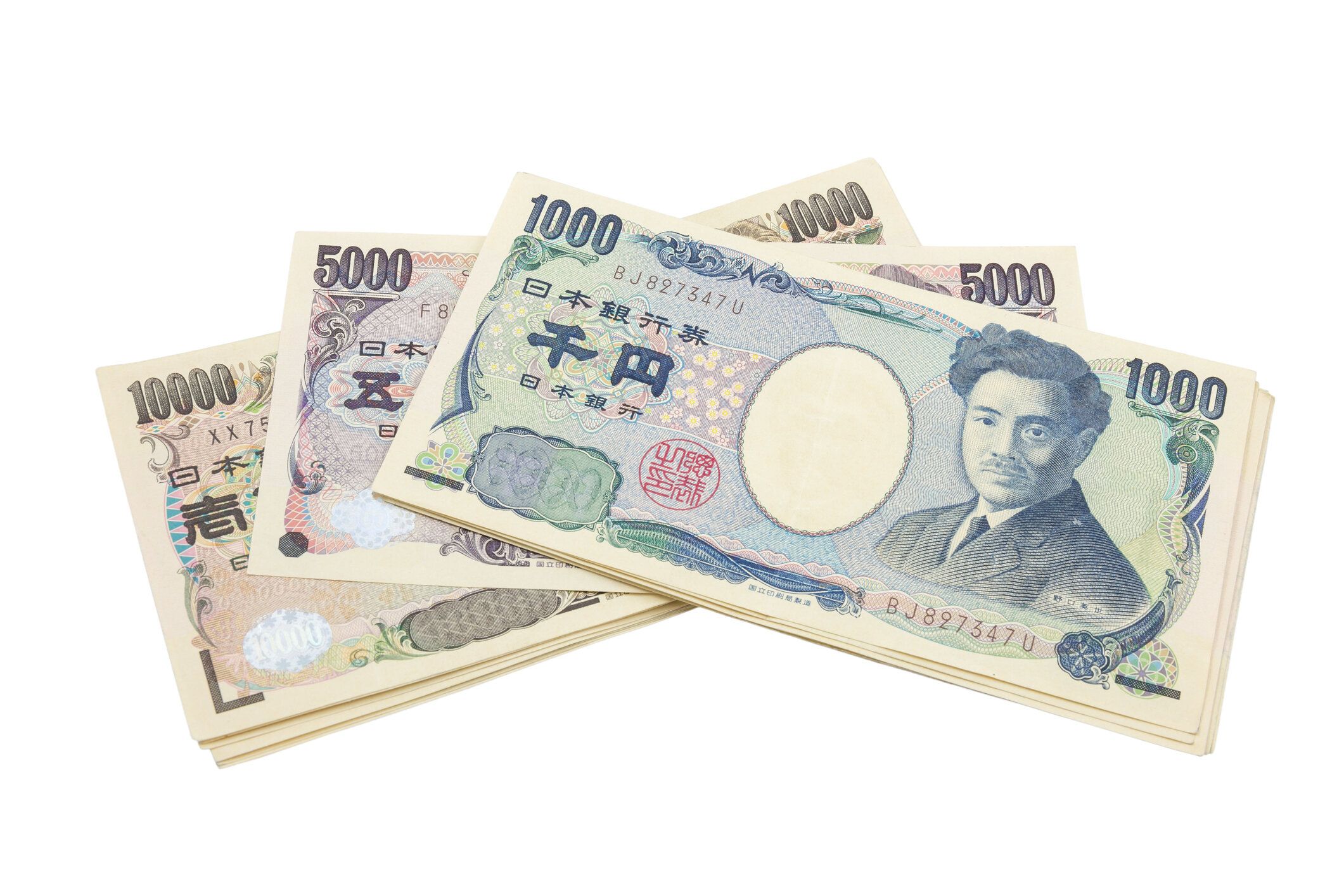 日本の円債ます。日本の通貨に白背景