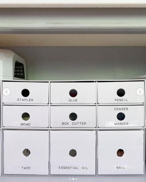 ポリプロピレン小物収納ボックスに文房具を収納