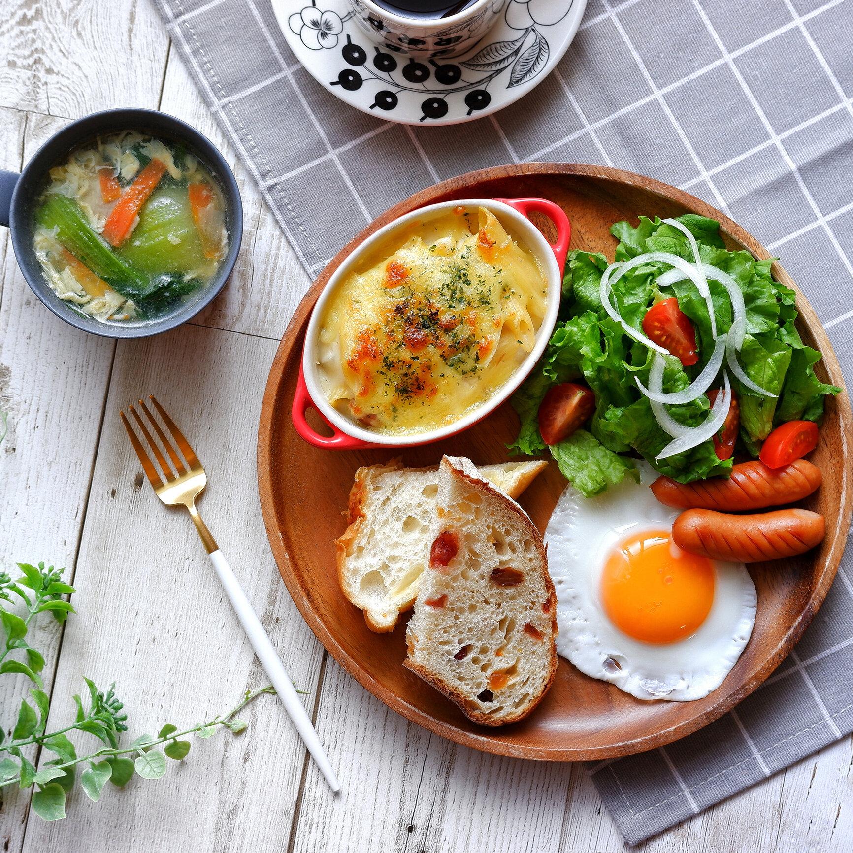 色を意識した朝食