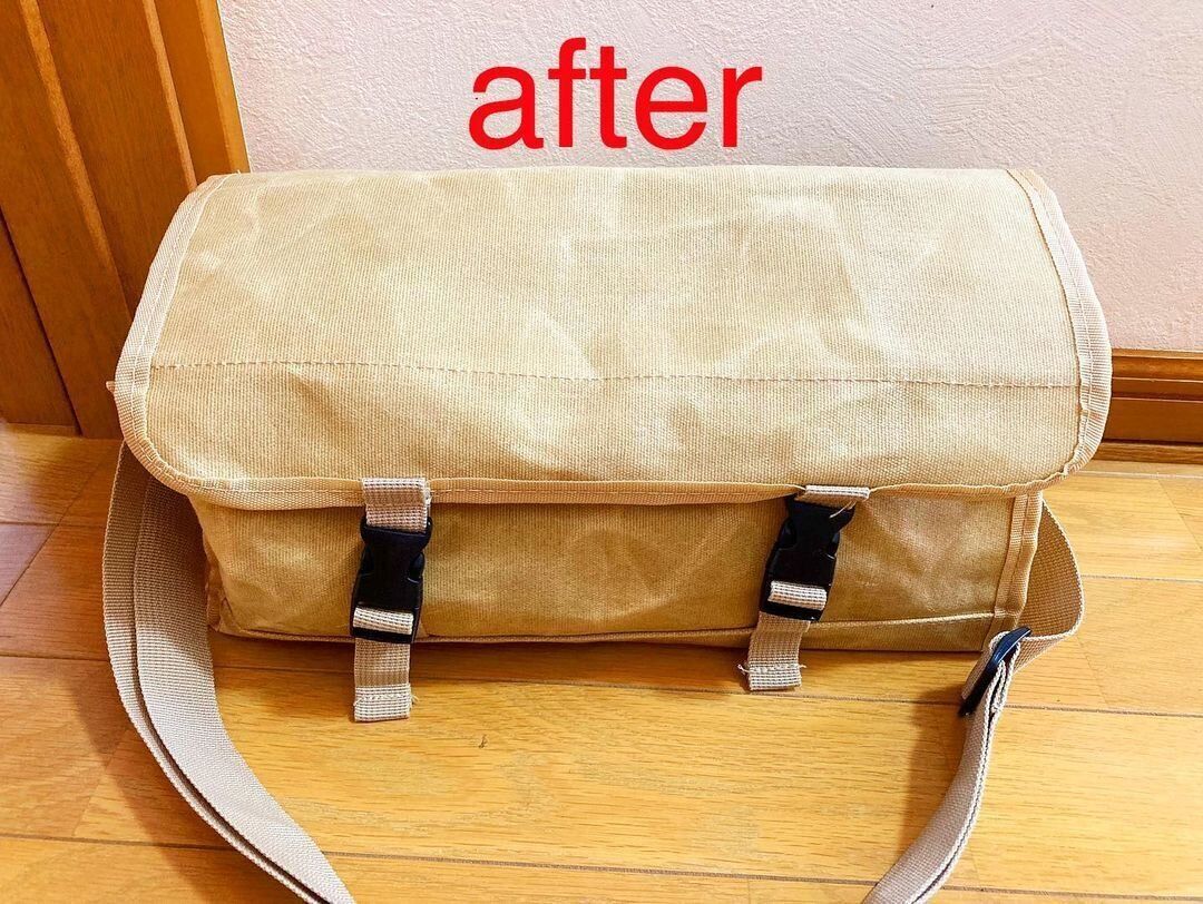 【ワークマン】道具もおしゃれに収納！パラフィン帆布スクエアショルダー