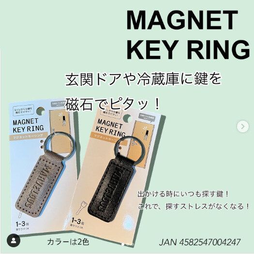 【キャンドゥ】キーリングもさらに進化！マグネット付きであちこちにピタッ！