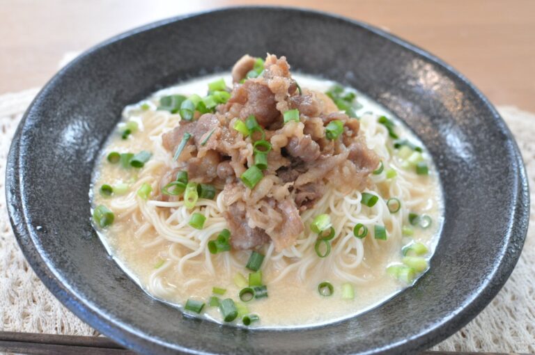10分以内【牛肉しぐれ煮豆乳そうめん】甘辛牛肉とコク旨汁が食欲をそそる！夏休みのお昼ごはんにおすすめレシピ
