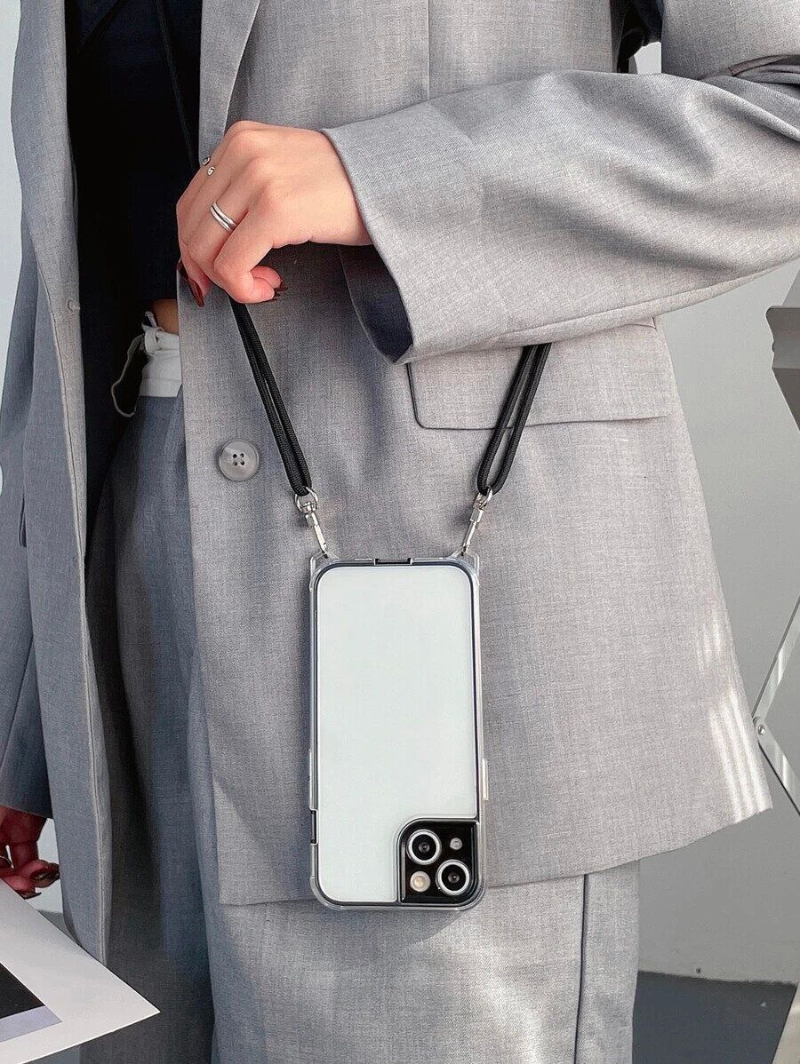 クリア携帯ケース ストラップ付き