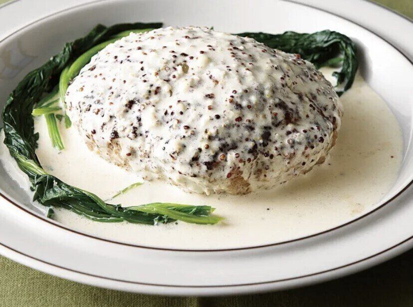 豚ハンバーグマスタードクリームソース