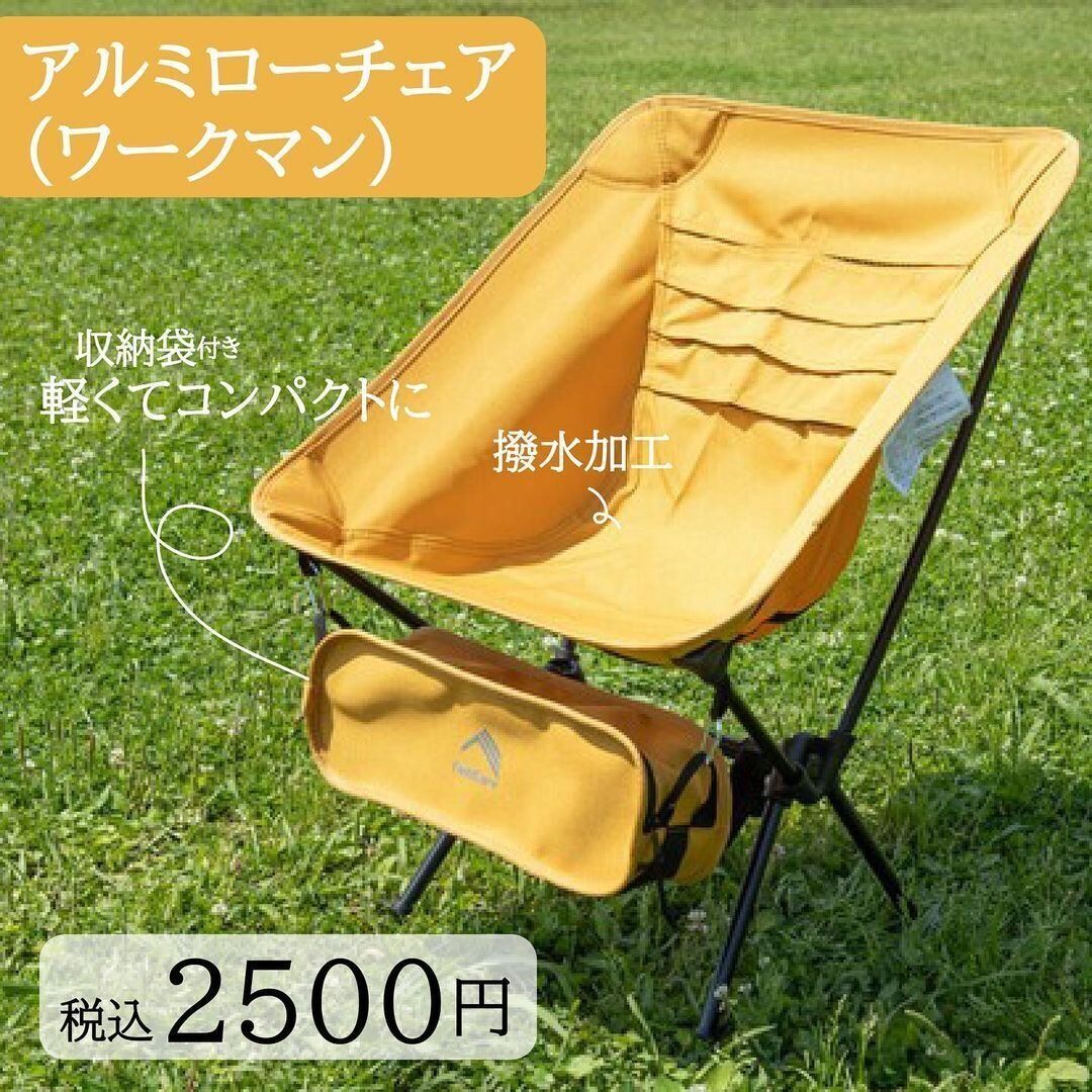 収納袋までついてこの価格！「アルミローチェア」