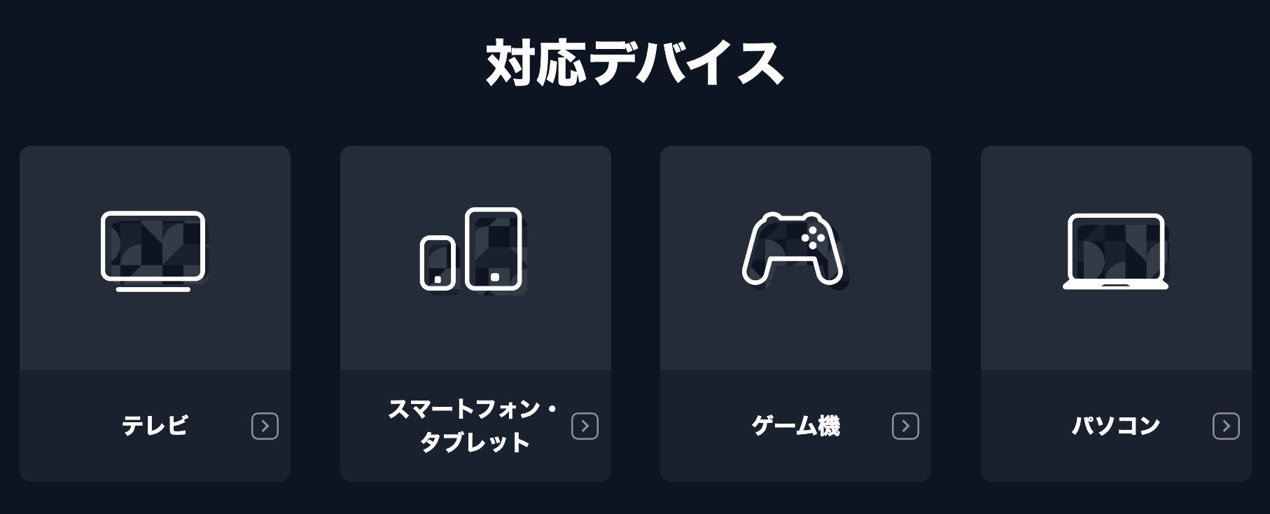 テレビやスマホなどのデバイスにも対応