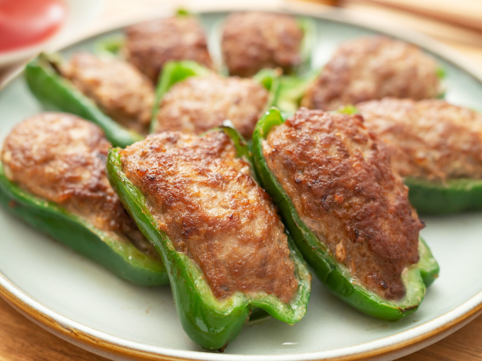 ピーマンのぬいぐるみ とみじん切り肉