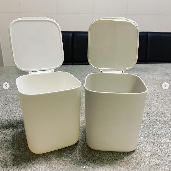 白とグレーのダストボックスがおしゃれ！