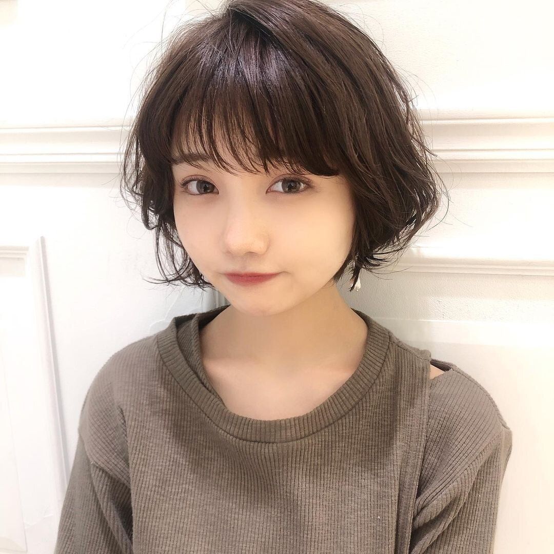 40代丸顔に似合うヘアスタイル キュートな印象を与えるならショートボブがぴったり