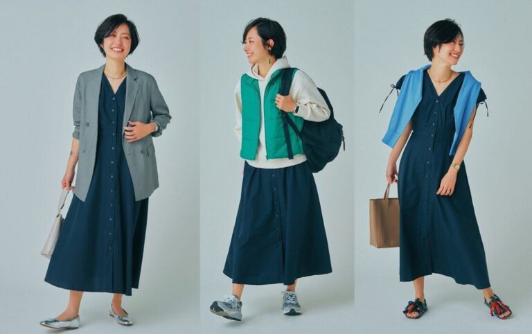 プロが教える！40代に似合う【ユニクロ】林智子さんが選ぶ！ネイビーのVネックワンピース