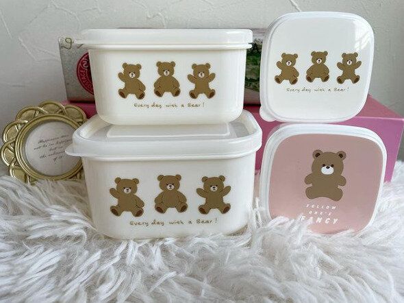 くまさんがかわいい!お弁当にも使えそうな保存容器