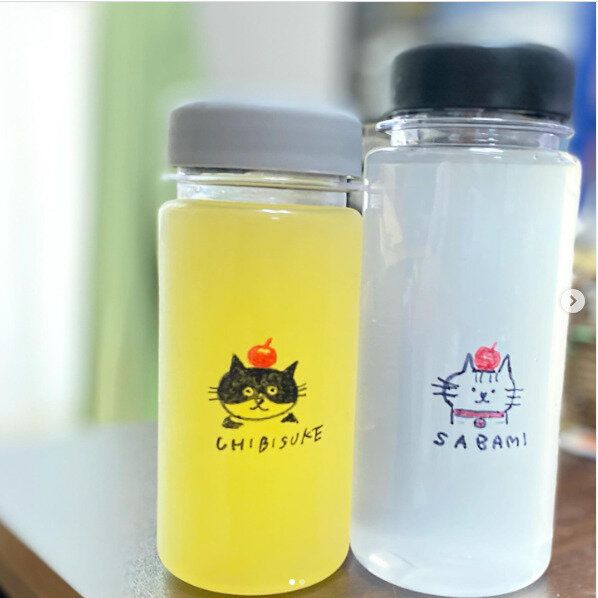 中蓋つきで飲みやすい！セリアのボトルを自己流でアレンジ