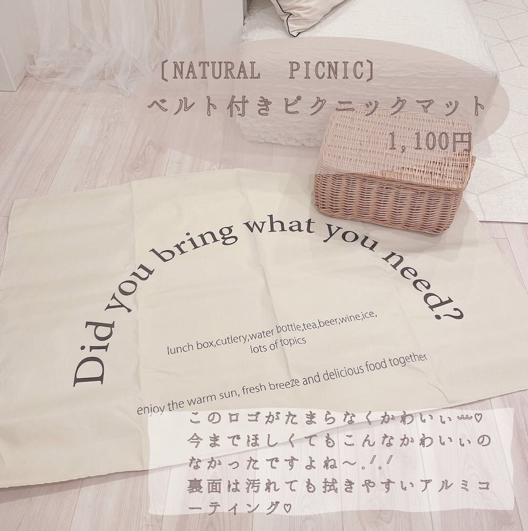 【3COINS】今までなかった!ロゴがかわいいピクニックマット