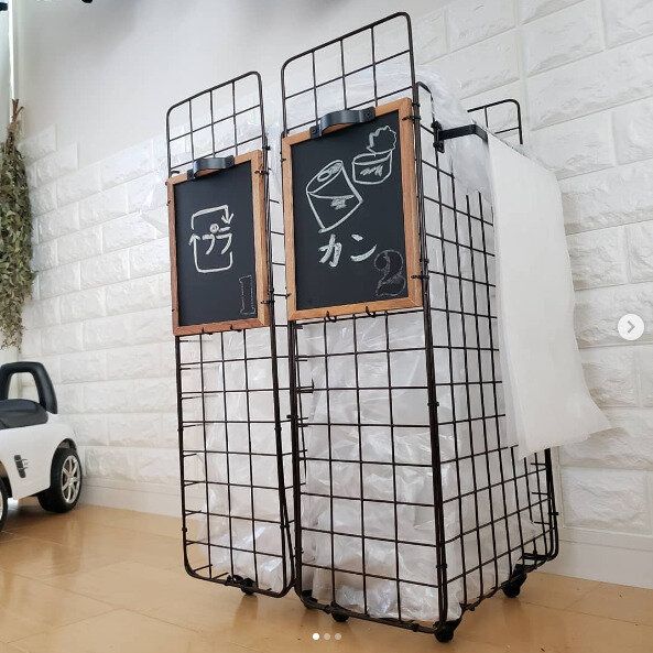 ワイヤーラティスとキャスターでゴミ箱をDIY！