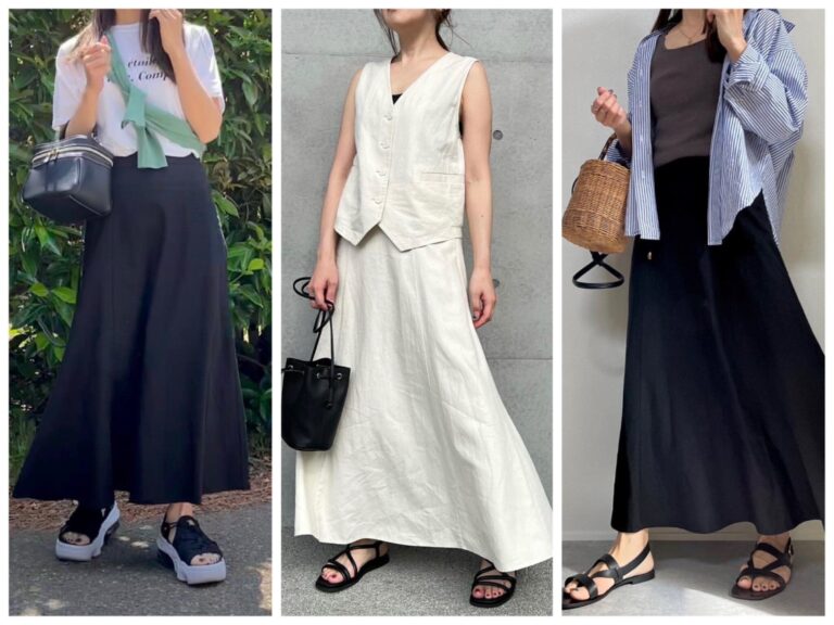 【GU】夏のコーディネートに欠かせない！ファッションインスタグラマー注目アイテム「リネンブレンドフレアロングスカート」