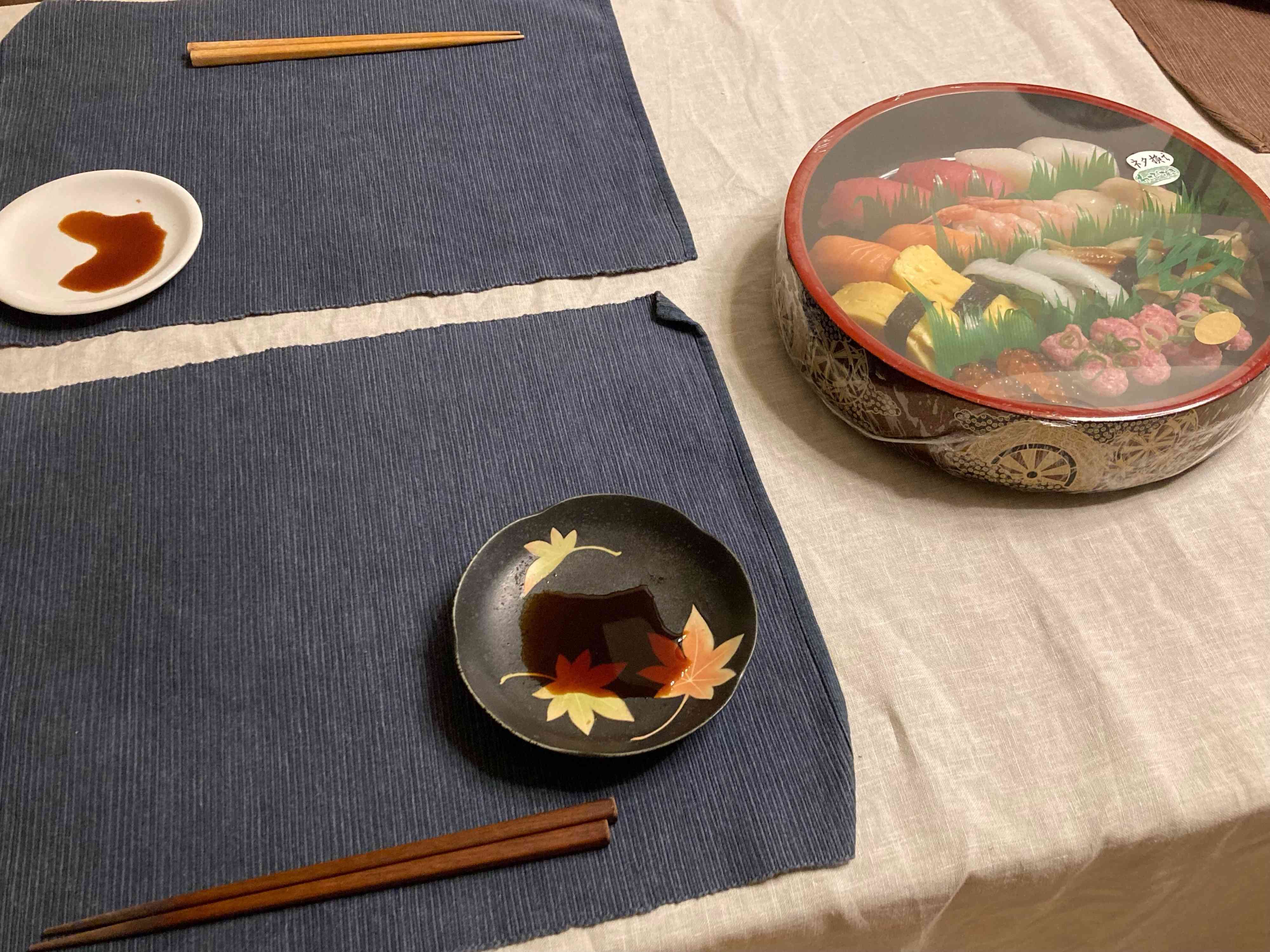 寿司を食べる前の様子