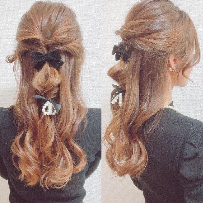 くるりんぱ3回で出来るハーフアップアレンジ