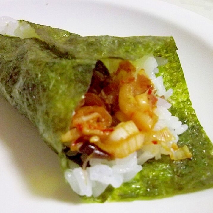 おつまみに♪一味ねぎおかかno手巻きすし