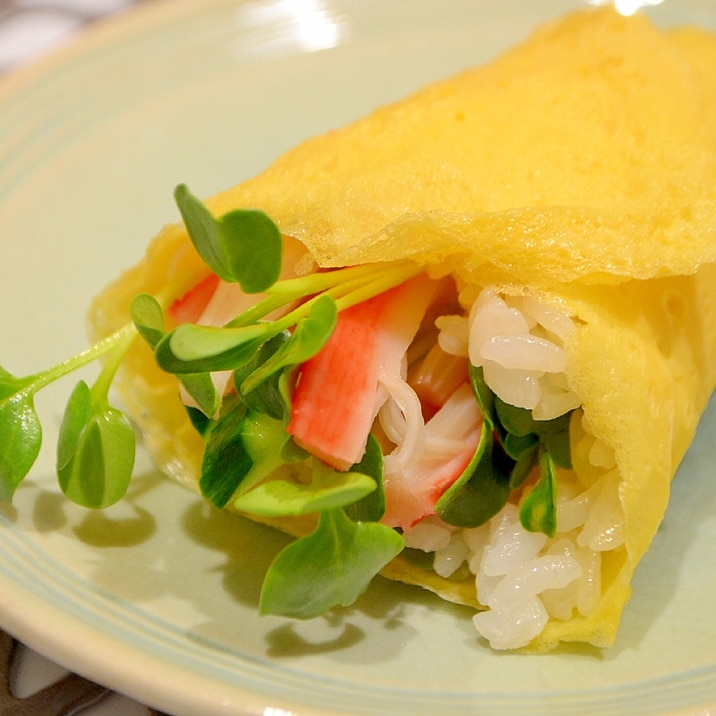 ＊薄焼き玉子でクレープ寿司＊ レシピ・作り方