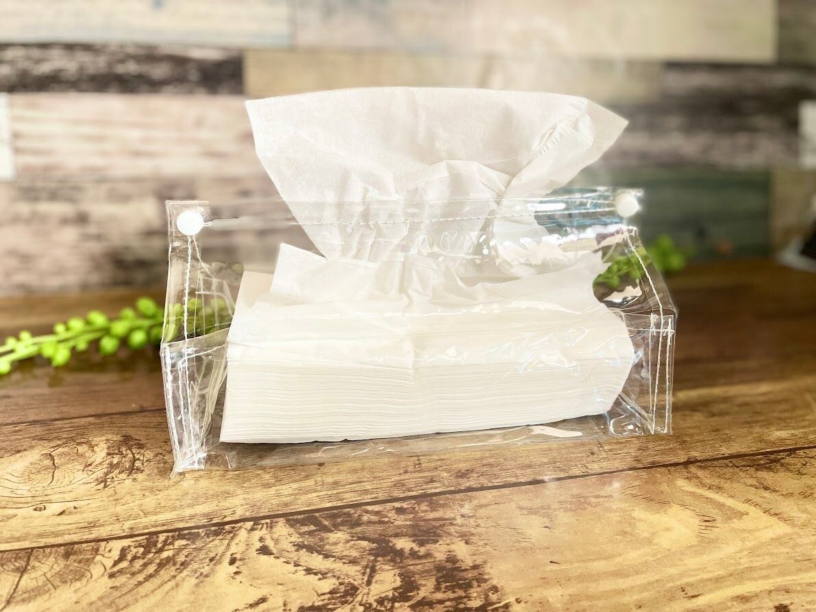 セリアのティッシュボックスカバークリア