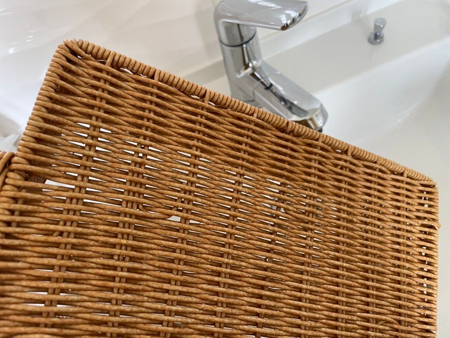 ラタン風なのに洗えて頑丈な作り！