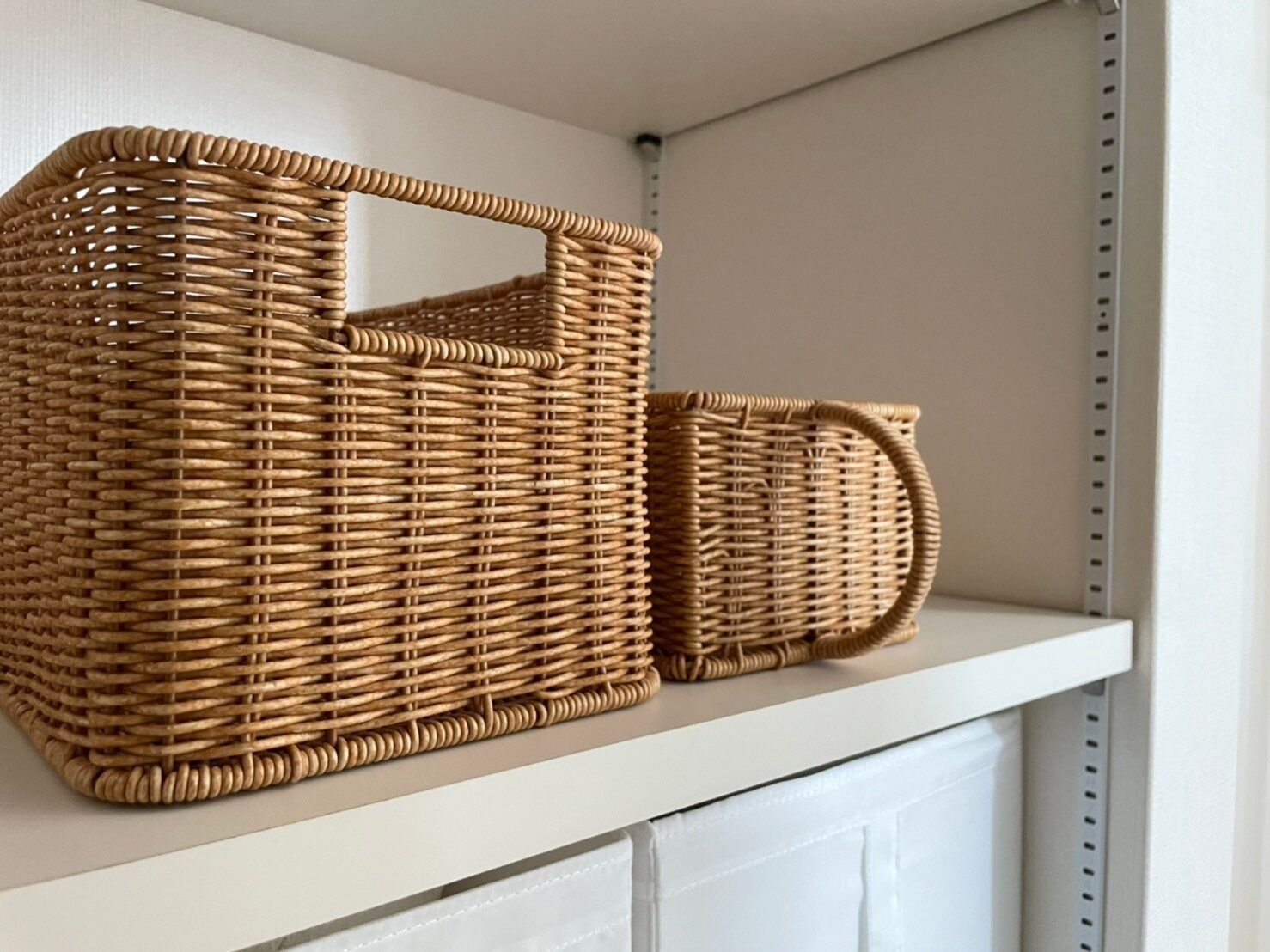 取っ手付きタイプのラタンPP収納はこう使う！