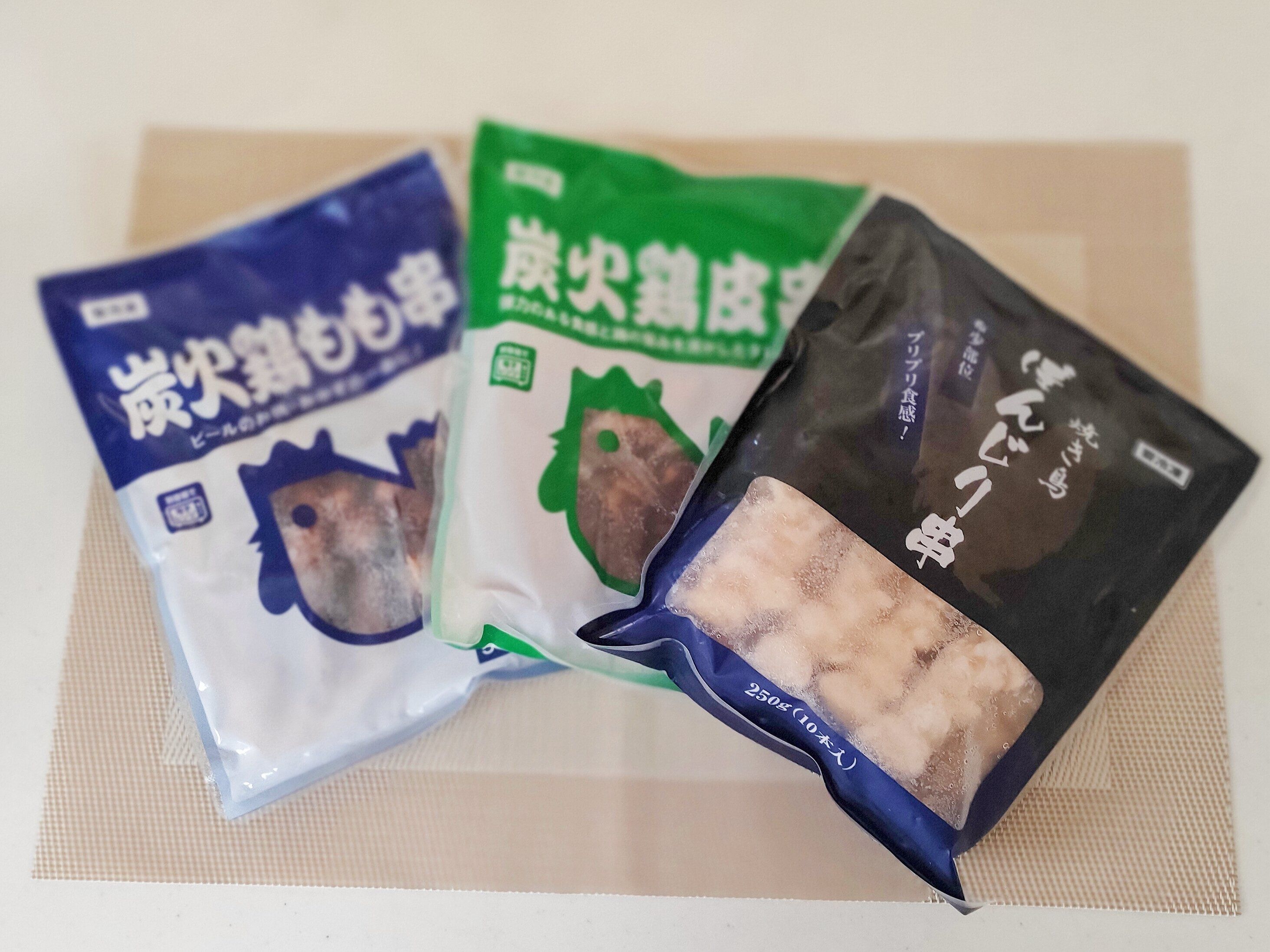 業務スーパーの冷凍焼き鳥3種類