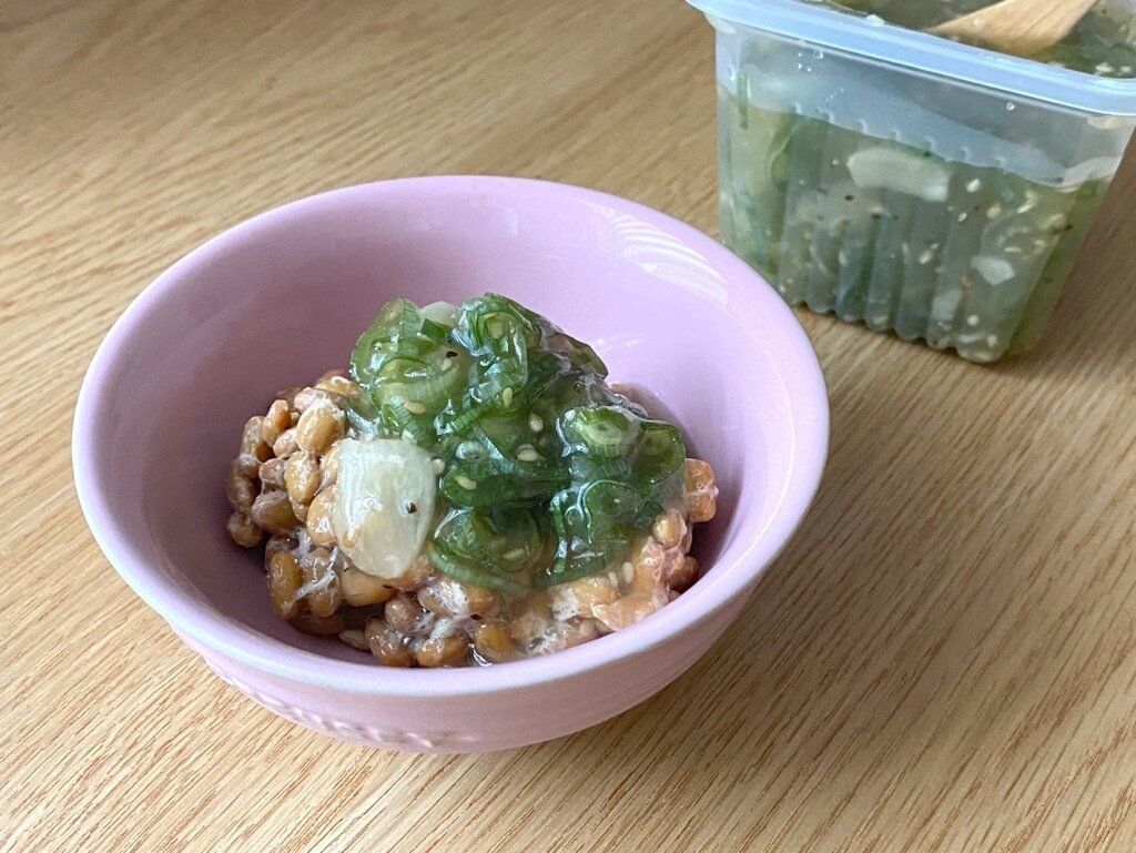 旨塩ネギだれを納豆にトッピング