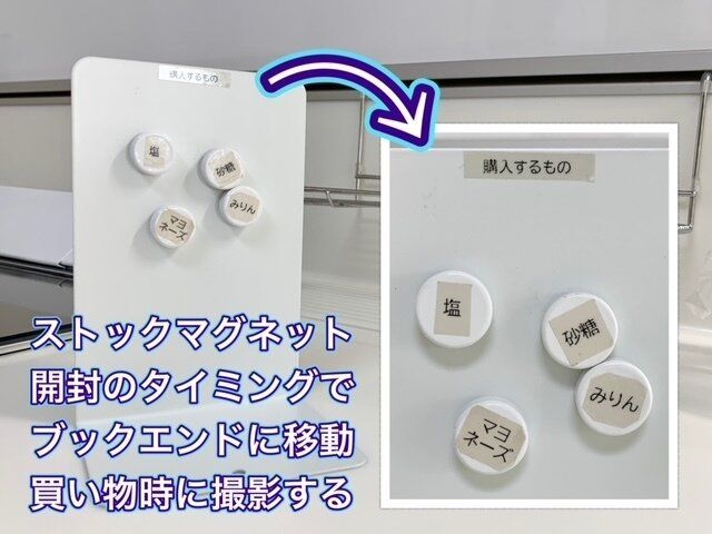 マグネットにラベルを貼る