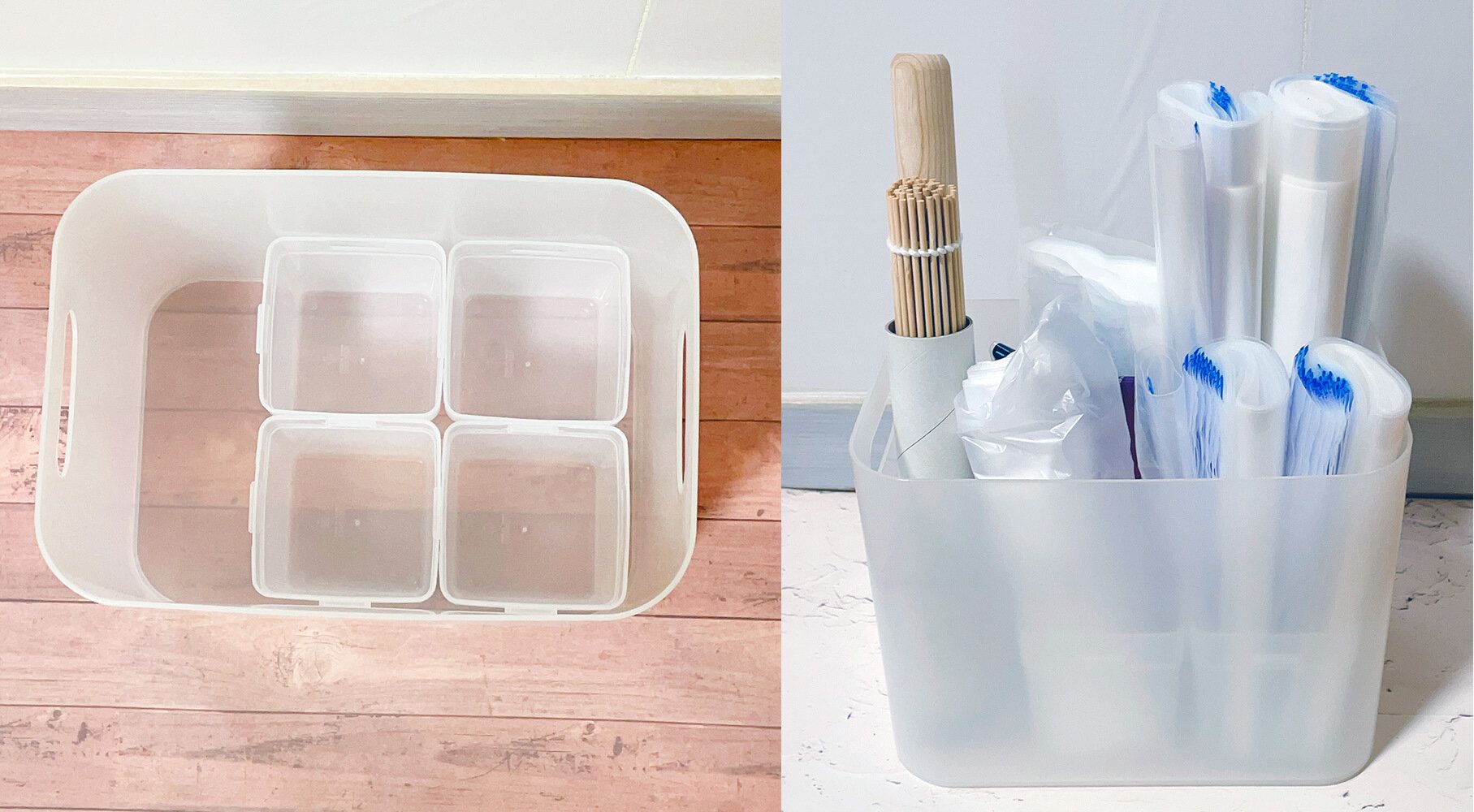 キッチンでジッパーバッグ収納に