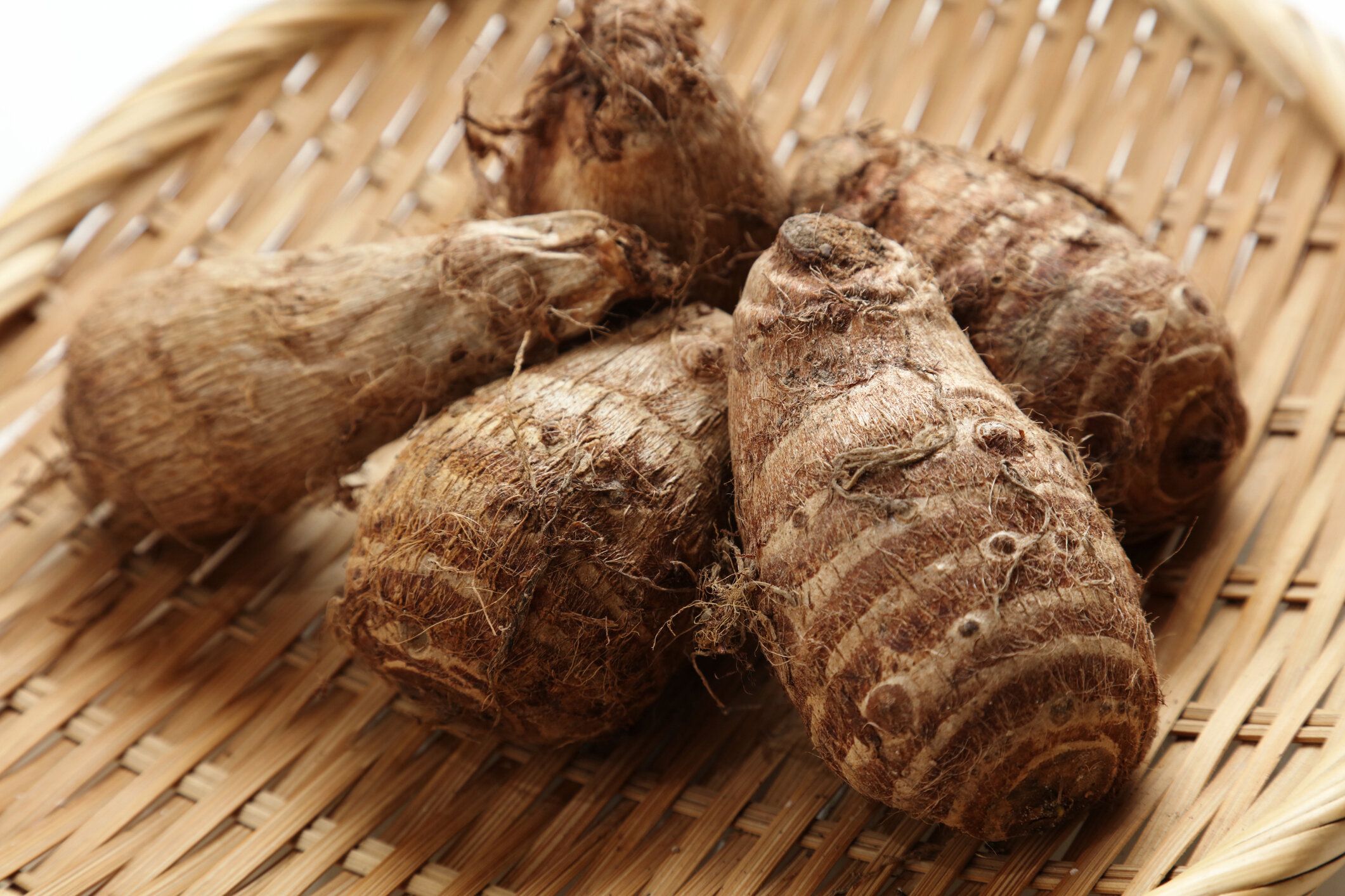 新鮮な収穫、里芋ジャガイモ。(里芋, 里芋)。