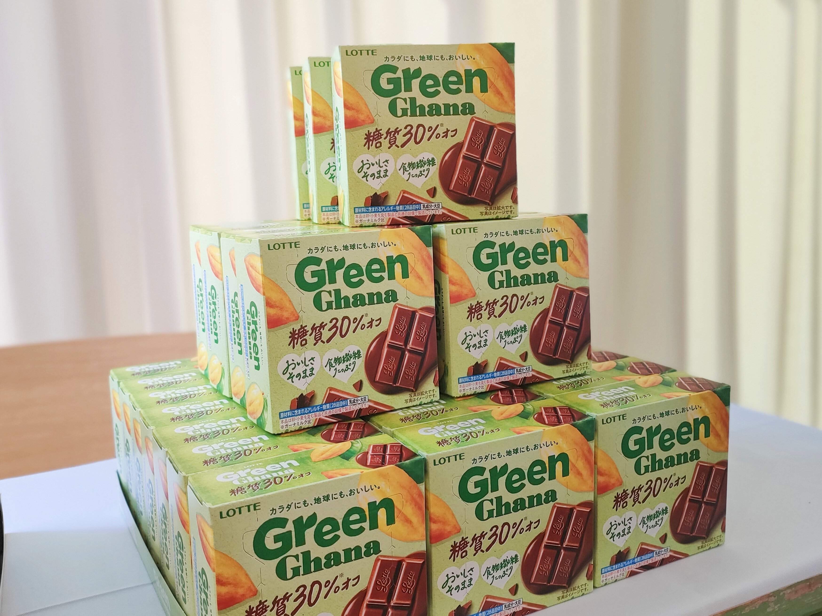 グリーンガーナ糖質30%オフのパッケージ