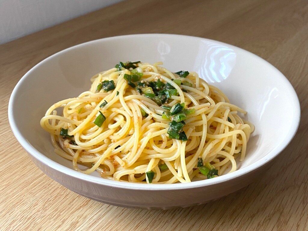 明太子とトビッコの焦がしガーリックパスタ