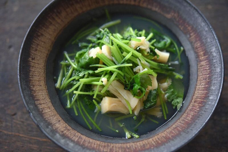 ほたてと三つ葉の煮びたしのレシピ